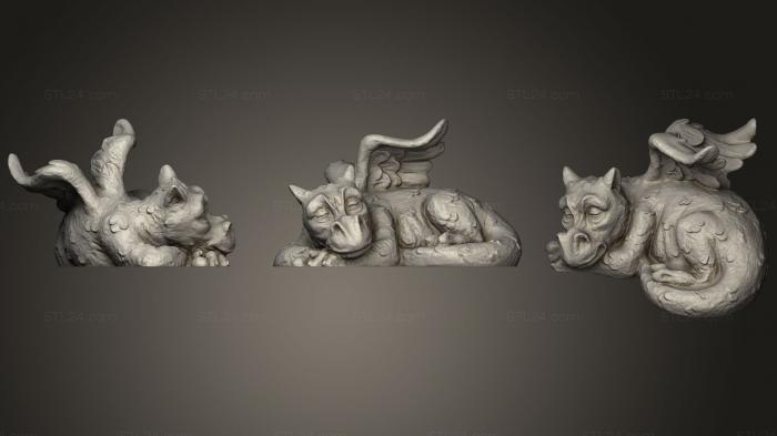 Figurines simple (Sleeping Dragon 01, STKPR_1183) 3D models for cnc